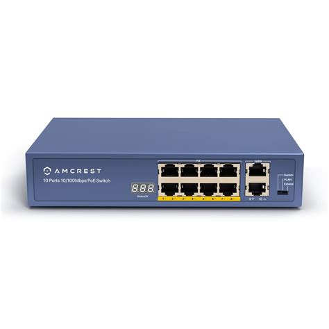 amcrest gigabit uplink 9-port poe+ ethernet switch with metal housing|Amcrest 9 port poe.